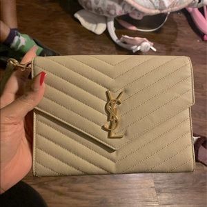 Saint Laurent clutch beige